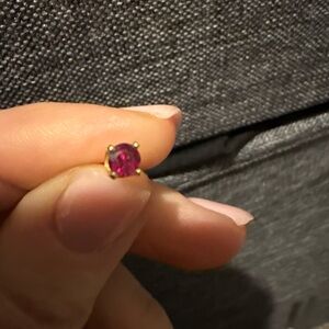14 k gold and ruby earring . Only one